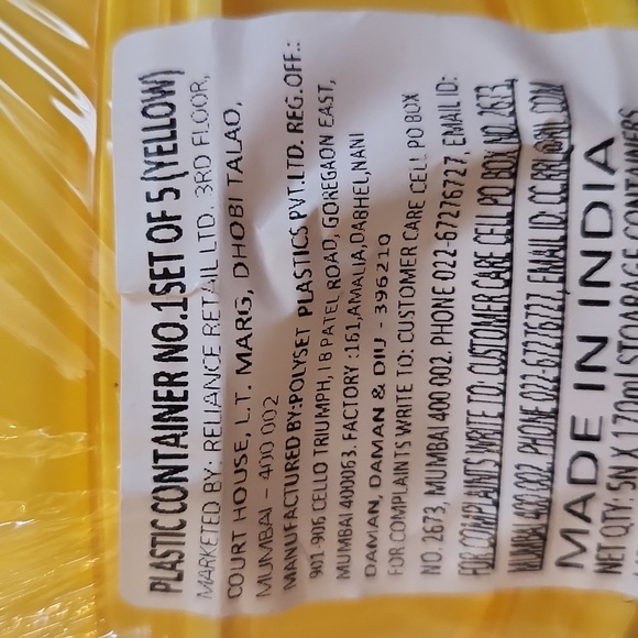 Plastic container set of 5 - Picture 5 of 5